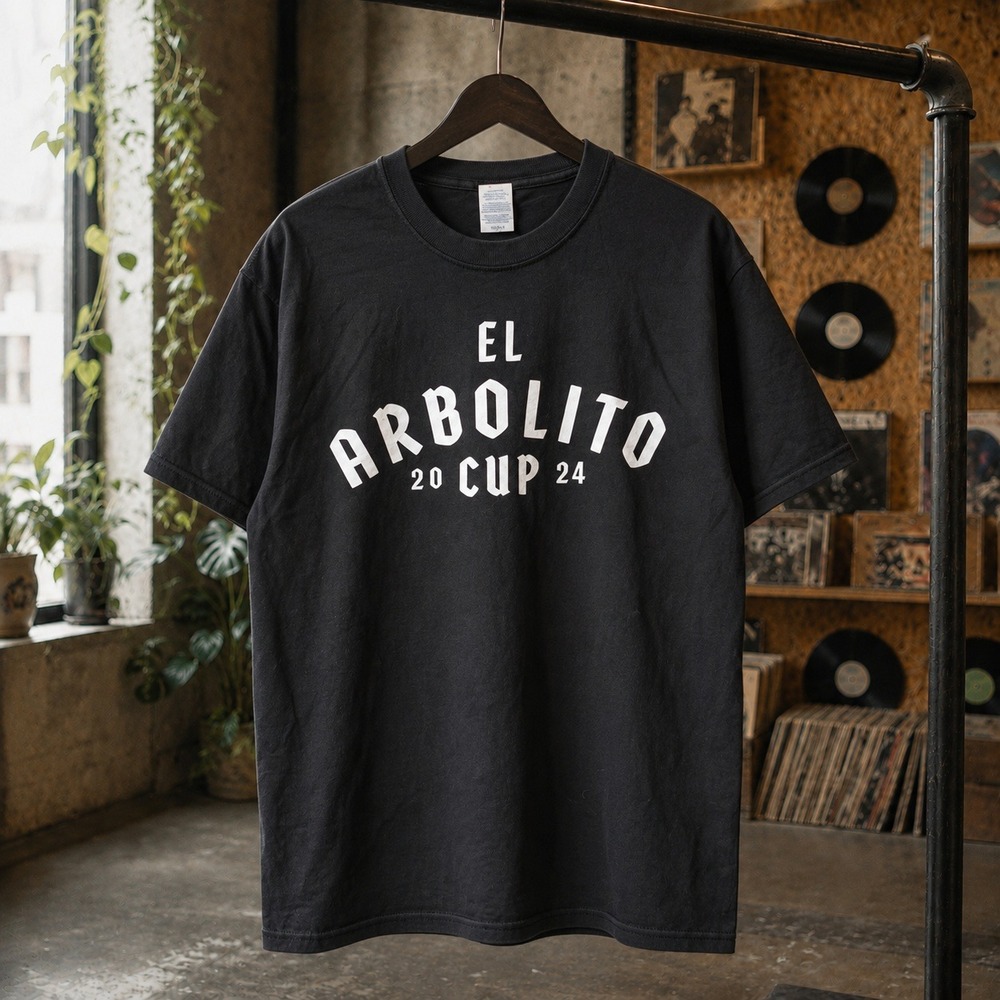 Port & Company El Arbolito Cup 2024 Graphic Tee Mens Medium Black Streetwear